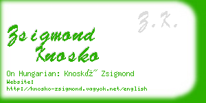 zsigmond knosko business card